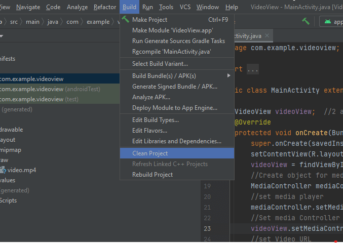 Error Solution for VideoView Error Solution for VideoView