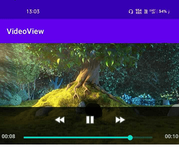 Output of VideoView Android Studio Output of VideoView